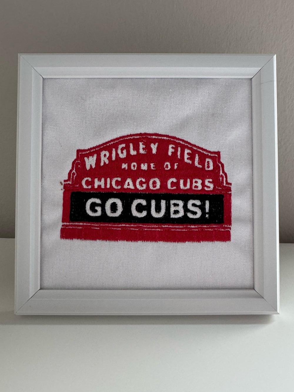 Handmade Chicago Baseball Sign Embroidered Picture Decor